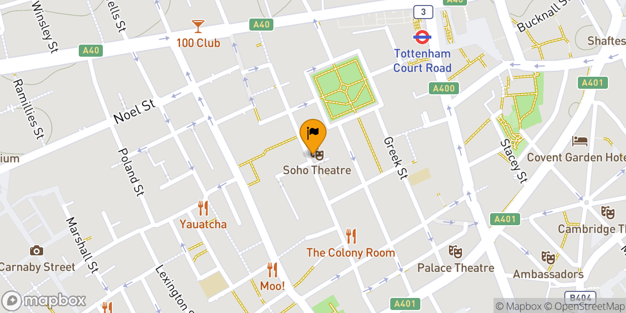 Map of Soho Theatre Bar