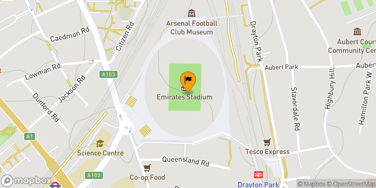 Map of Emirates Stadium