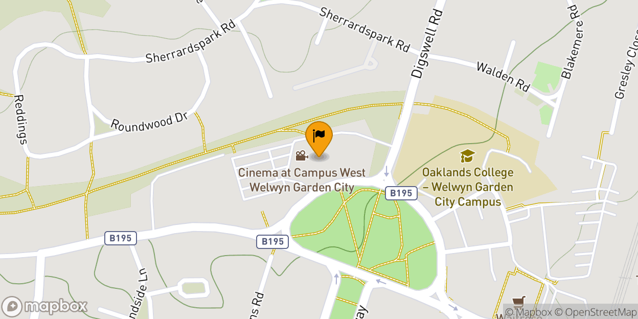 Map of Welwyn Garden City Cinema