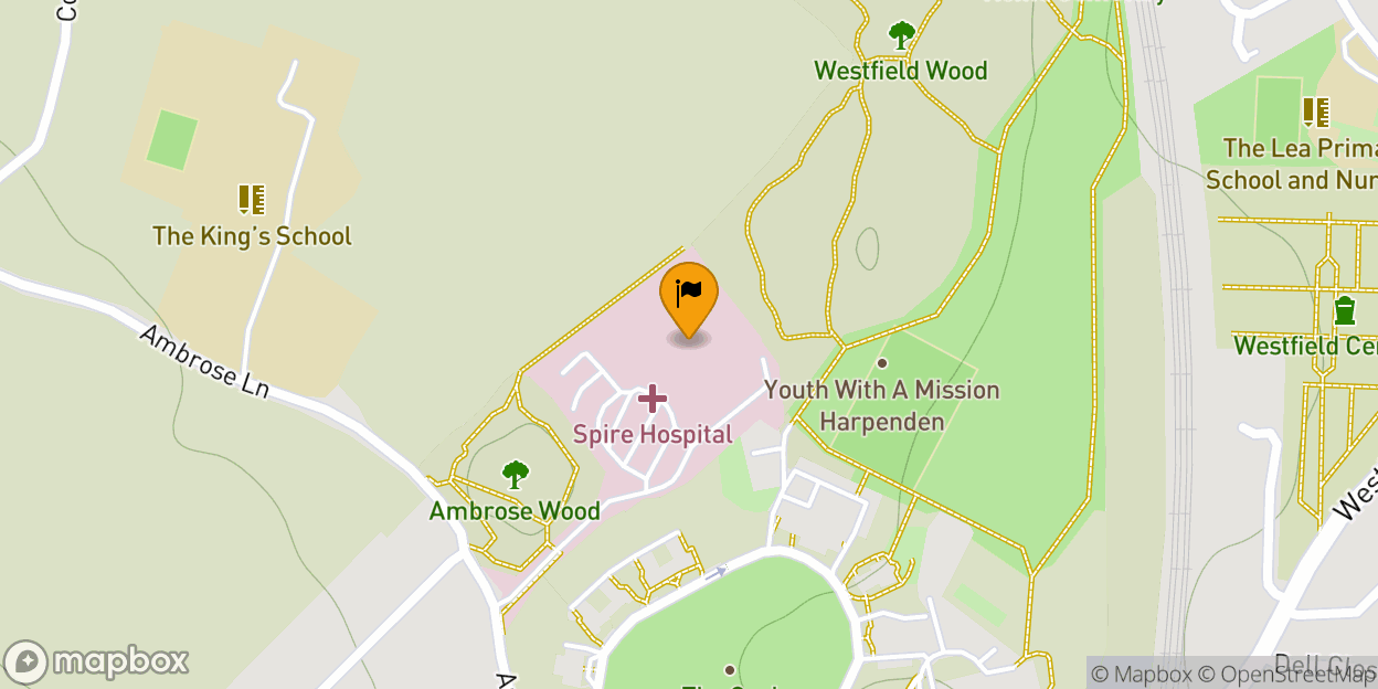 Map of Spire Harpenden Hospital