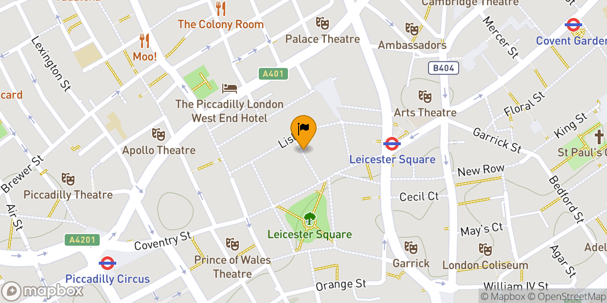 Map of Leicester Square Theatre