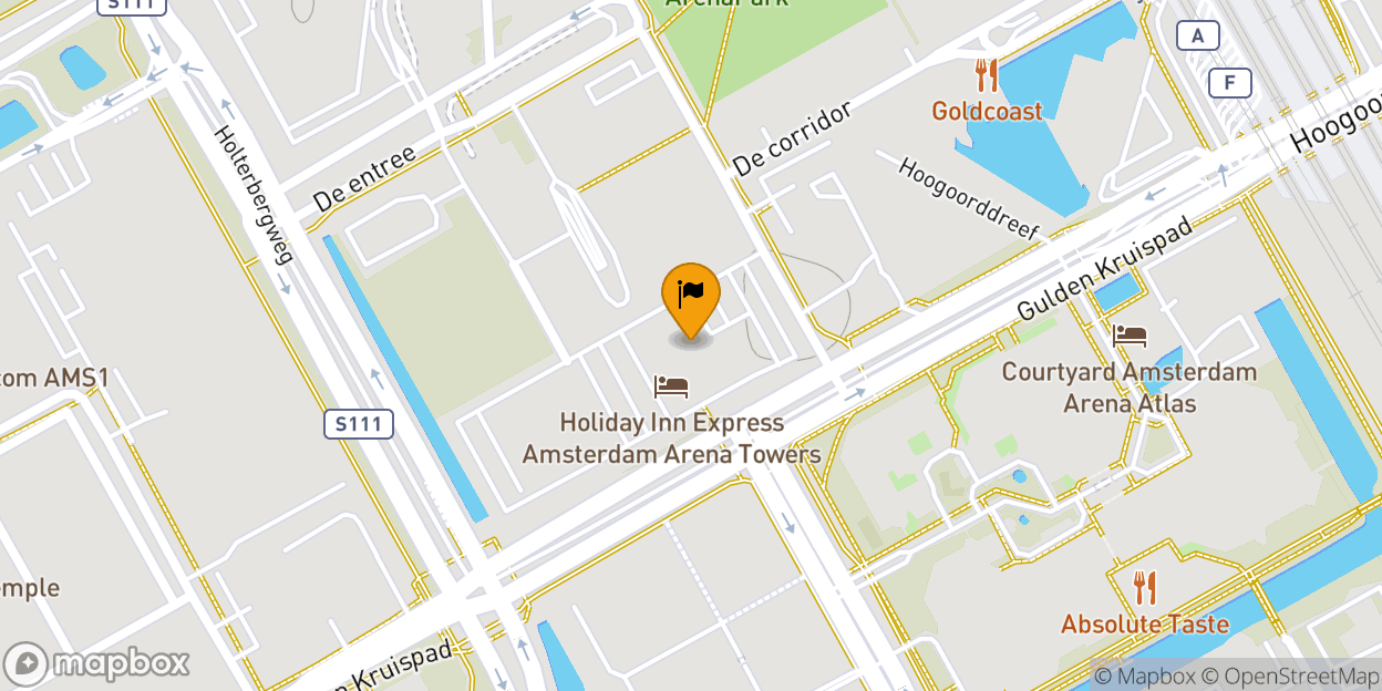 Map of Holiday Inn Amsterdam - Arena Towers