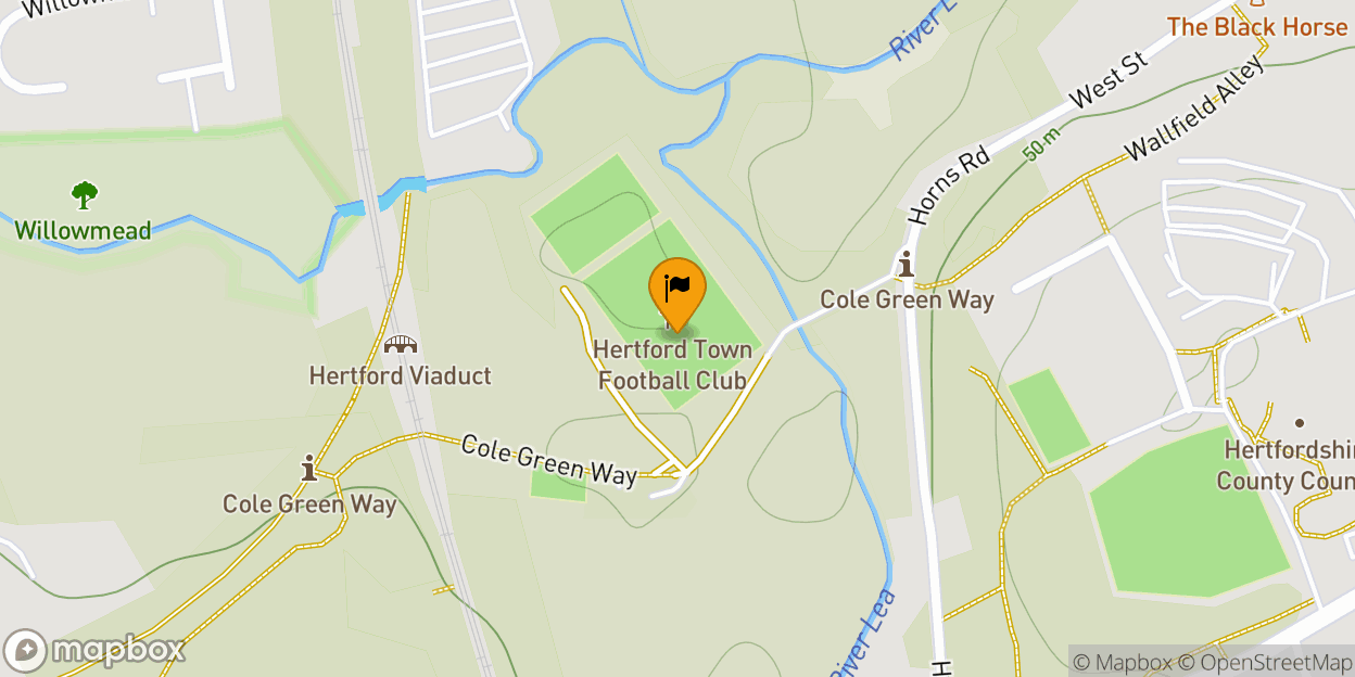 Map of Hertingfordbury Park - Hertford Town FC